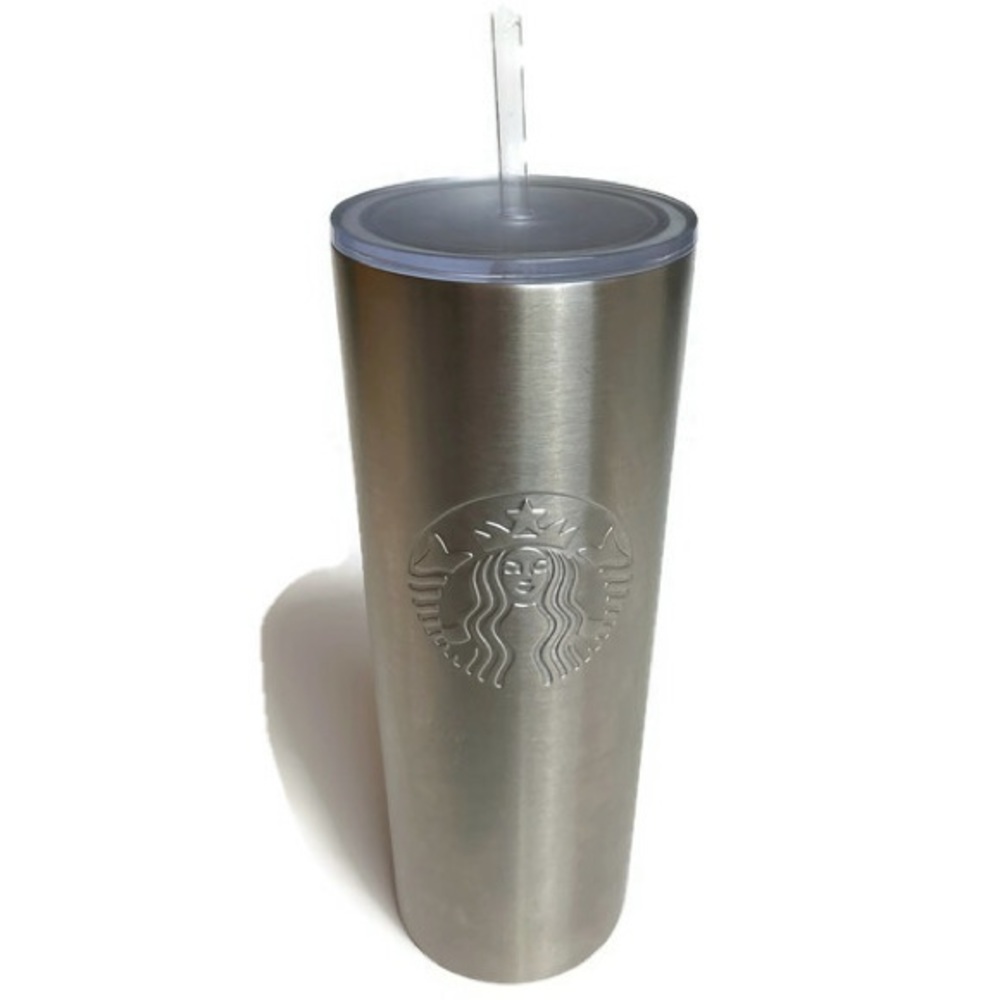 Starbucks Silver Stainless Steel  Venti Tumbler with Straw